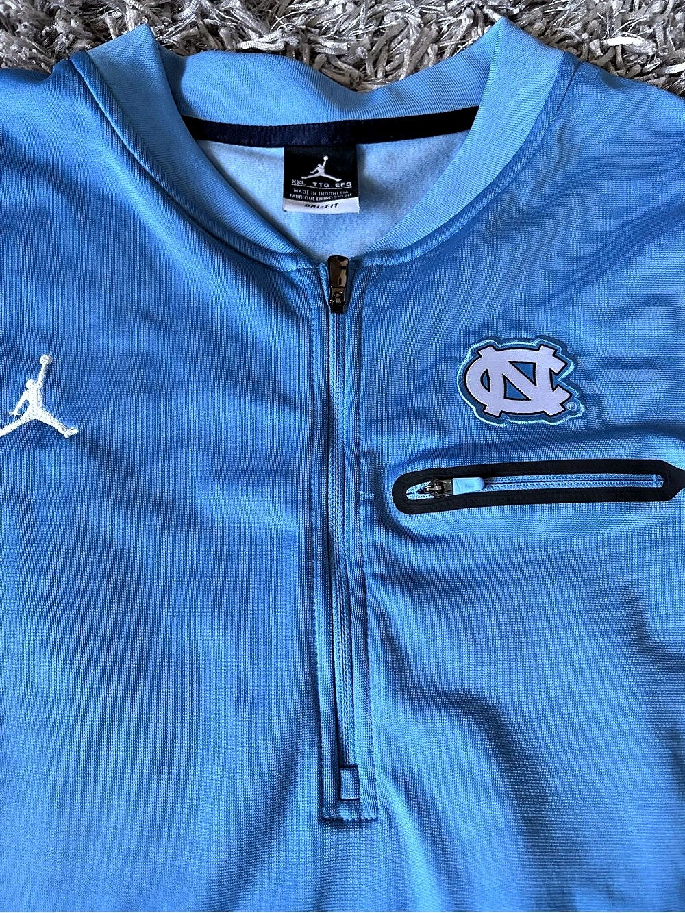 Jordan North Carolina Jordan Dri-FIT 1/4-Zip Men's Blue XXL Dri-FIT Jersey